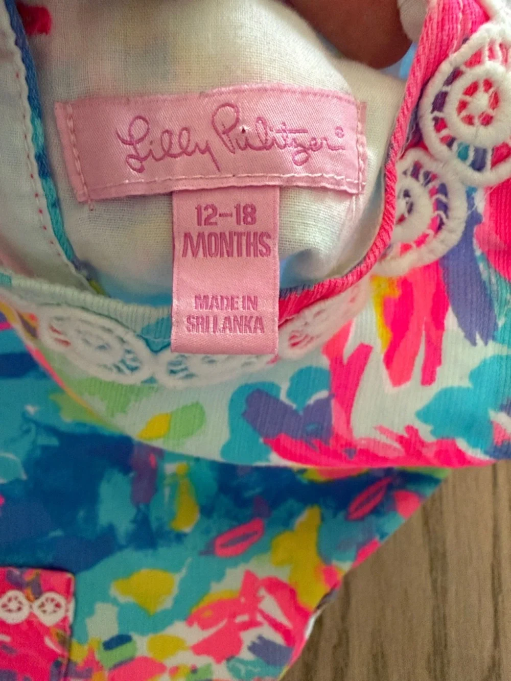 Lilly Pulitzer Multicolor Floral Tie-Dye Dress with Bloomers - Pink Blue Yellow